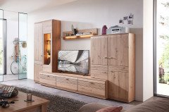 Mira-living von Stralsunder - Wohnwand EB27001-SV cappuccino Hochglanz