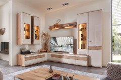 Mira-living von Stralsunder - Wohnwand EB27001-SV cappuccino Hochglanz