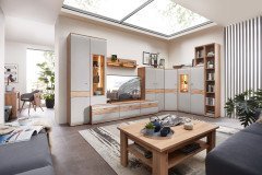 Mira-living von Stralsunder - Wohnwand EB27001-SV cappuccino Hochglanz