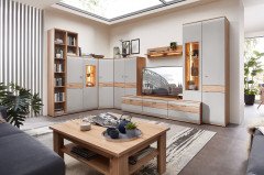 Mira-living von Stralsunder - Wohnwand EB27001-SV cappuccino Hochglanz