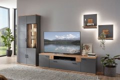 Houton von IDEAL Möbel - Sideboard grau/ Eiche Artisan