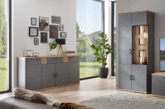 Houton von IDEAL Möbel - Sideboard grau/ Eiche Artisan