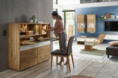 Talvera 1015 von Decker - Wohnwand V15420 massive Asteiche/ anthrazit