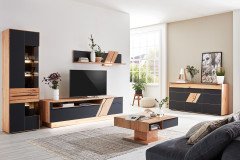 Talvera 1015 von Decker - Wohnwand V15420 massive Asteiche/ anthrazit