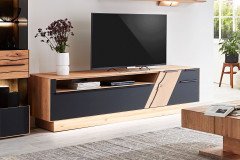 Talvera 1015 von Decker - Wohnwand V15420 massive Asteiche/ anthrazit