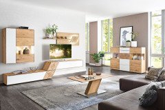 Talvera 1015 von Decker - Wohnwand V15420 massive Asteiche/ anthrazit