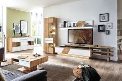 Talvera 1015 von Decker - Wohnwand V15420 massive Asteiche/ anthrazit