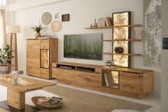 Nandur 1063 von Decker - Wohnwand V17609 aus Asteiche natur