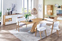 Talvera 1015 von Decker - Wohnwand V15420 massive Asteiche/ anthrazit