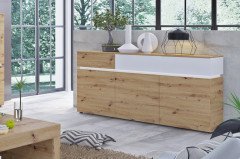 Luci von Meble Wojcik - Wohnwand Eiche/ alpinweiß