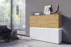 Luci von Meble Wojcik - Wohnwand Eiche/ alpinweiß