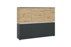 Luci von Meble Wojcik - Wohnwand Eiche/ alpinweiß