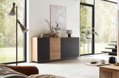 WM 2320 von Wöstmann - Sideboard Erle/ Mattglas carbonfarbig