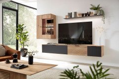 WM 2320 von Wöstmann - Sideboard Erle/ Mattglas carbonfarbig