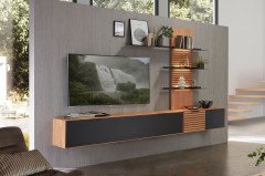 WM 2320 von Wöstmann - Sideboard Erle/ Mattglas carbonfarbig