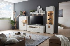 Topeka von IDEAL Möbel - Sideboard weiß mit Hirnholz-Applikationen