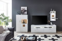 Topeka von IDEAL Möbel - Sideboard weiß mit Hirnholz-Applikationen