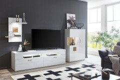 Topeka von IDEAL Möbel - Sideboard weiß mit Hirnholz-Applikationen