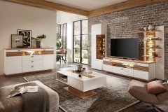 Fresno von Wohnconcept - Wohnwand 83 in Weiß/ Artisan Eiche