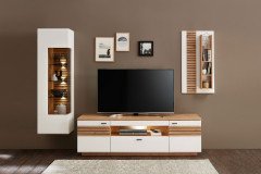 Fresno von Wohnconcept - Wohnwand 83 in Weiß/ Artisan Eiche