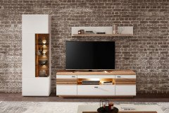 Fresno von Wohnconcept - Wohnwand 83 in Weiß/ Artisan Eiche