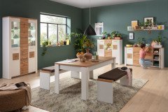 Matera von Innostyle - Wohnwand 10P7WH80 in Weiß/ Eiche