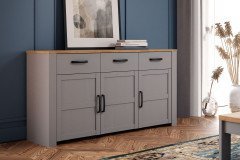 Bohol-living von Forte - Wohnwand Navy Oak/ Riviera Oak