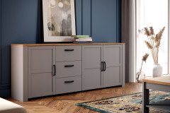 Bohol-living von Forte - Wohnwand Navy Oak/ Riviera Oak