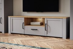 Bohol-living von Forte - Wohnwand Navy Oak/ Riviera Oak