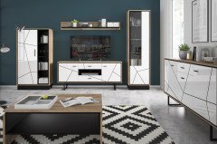 Brolo von Meble Wojcik - TV-Kommode BROK01 Eiche/ weiß