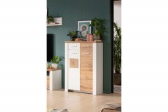 Matera von Innostyle - Wohnwand 10P7WH80 in Weiß/ Eiche