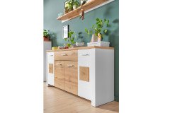 Matera von Innostyle - Wohnwand 10P7WH80 in Weiß/ Eiche