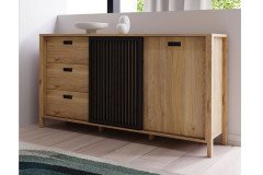 Jytana von Forte - dreiteilige Wohnkombination Mauvella Oak/ Black