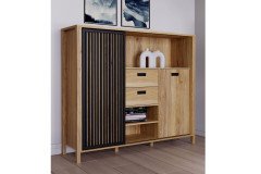 Jytana von Forte - dreiteilige Wohnkombination Mauvella Oak/ Black