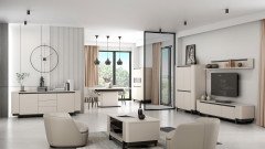 Vodol-living von Forte - dreiteilige Wohnkombination in Sand/ Schwarz