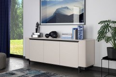 Vodol-living von Forte - dreiteilige Wohnkombination in Sand/ Schwarz