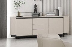 Vodol-living von Forte - dreiteilige Wohnkombination in Sand/ Schwarz