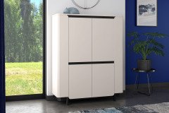 Vodol-living von Forte - dreiteilige Wohnkombination in Sand/ Schwarz