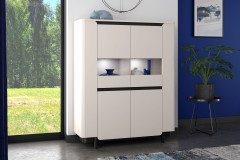 Vodol-living von Forte - dreiteilige Wohnkombination in Sand/ Schwarz