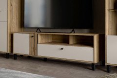 Killarney von Forte - vierteilige Wohnkombination Mauvella Oak/ sand