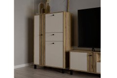 Killarney von Forte - vierteilige Wohnkombination Mauvella Oak/ sand