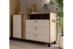 Killarney von Forte - vierteilige Wohnkombination Mauvella Oak/ sand