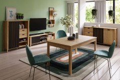 Jytana von Forte - dreiteilige Wohnkombination Mauvella Oak/ Black