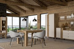 Killarney von Forte - vierteilige Wohnkombination Mauvella Oak/ sand