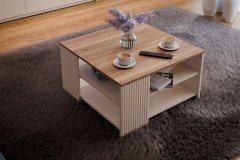 Oak Squere von Forte - dreiteilige Wohnkombination Mauvella Oak/ Sand