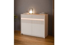 Oak Squere von Forte - dreiteilige Wohnkombination Mauvella Oak/ Sand