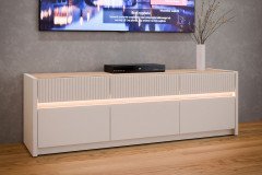 Oak Squere von Forte - dreiteilige Wohnkombination Mauvella Oak/ Sand