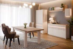 Oak Squere von Forte - dreiteilige Wohnkombination Mauvella Oak/ Sand