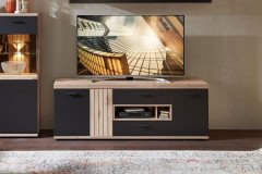 Lamella von Wohnconcept - Wohnwand mit Vitrine, TV-Unterteil und Wandregal