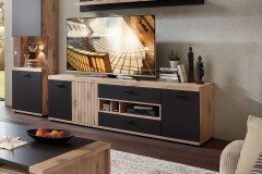 Lamella von Wohnconcept - Wohnwand mit Vitrine, TV-Unterteil und Wandregal